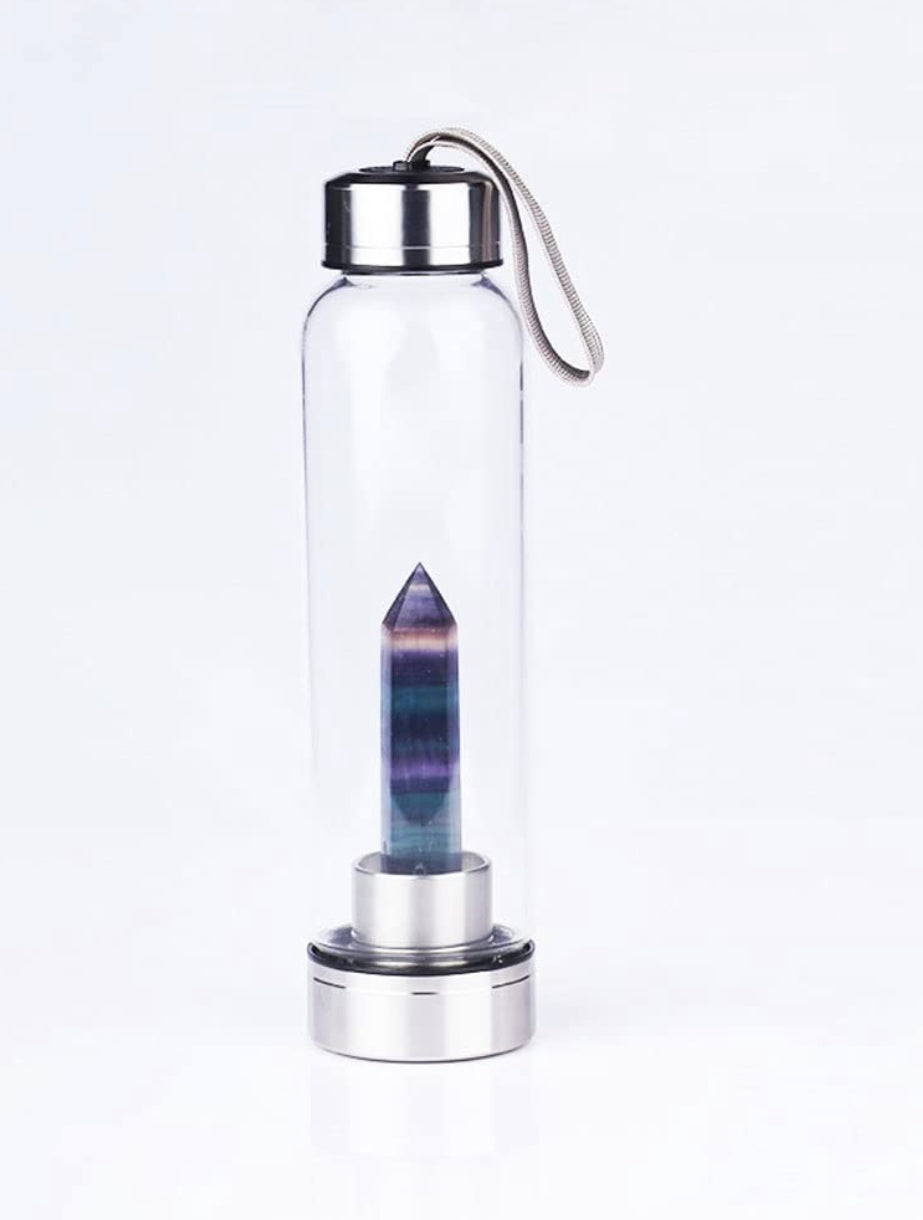 Fluorite point crystal bottle